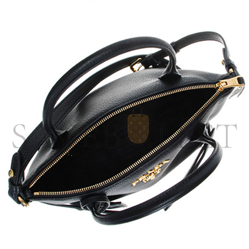 PRADA VITELLO BLACK LEATHER 1BA111 (24*19*12cm)